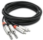 Hosa HPR Pro Stereo Interconnect Dual REAN 1/4 In TS to RCA Cables Front View